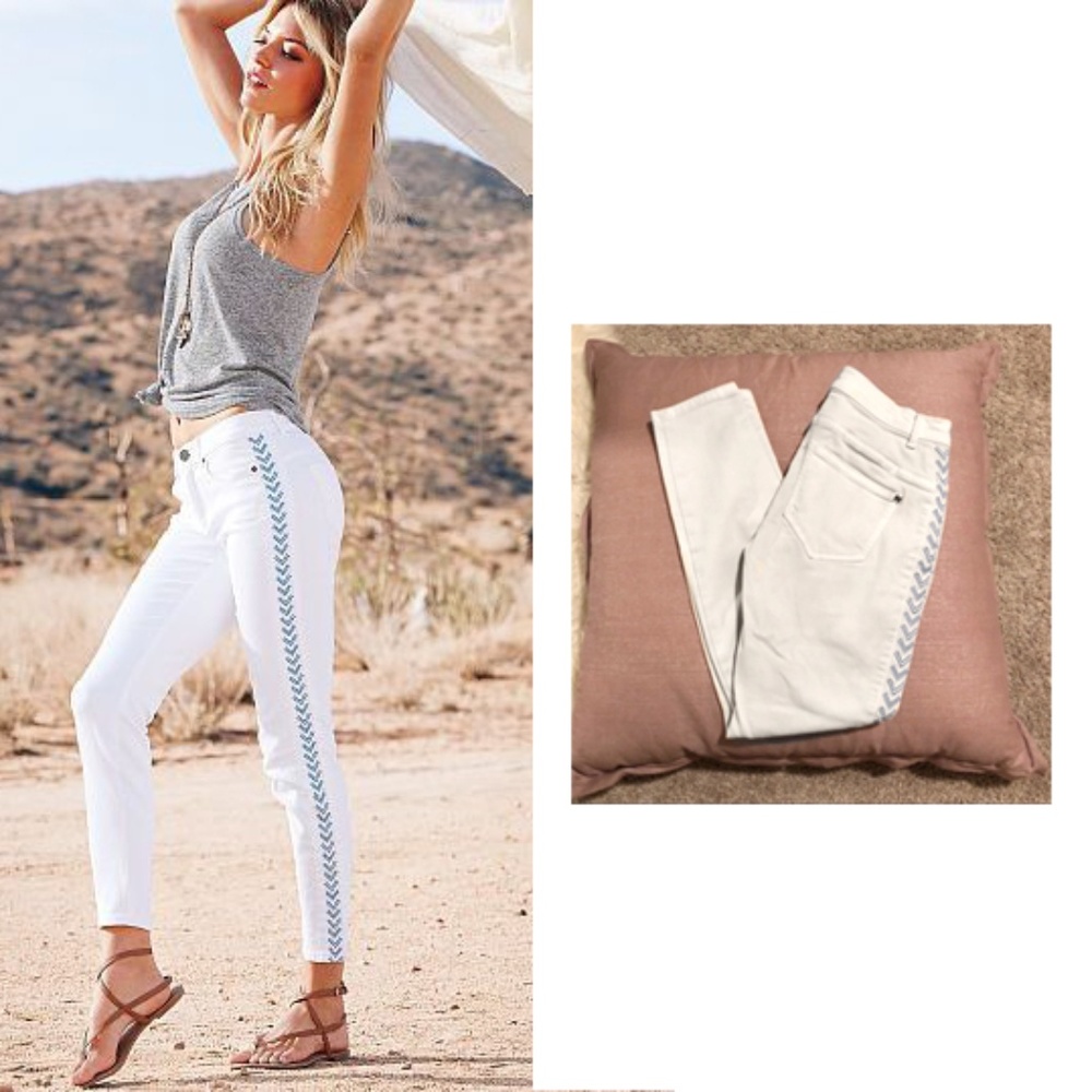 victoria Secret mid ride siren crop jeans